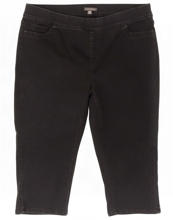 Marks & Spencer Dame Autograph Capri Jeans UK 20 2XLW40 L20 Sort Bomuld