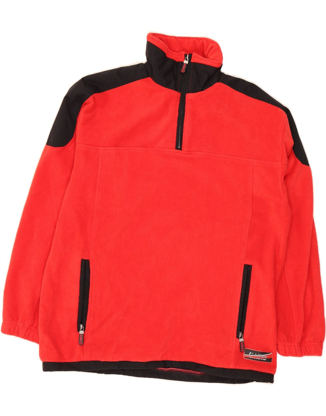 KILLTEC Mens Zip Neck Fleece Jumper XL Red Colourblock Polyester Vintage Killtec and Second-Hand Killtec from Messina Hembry 