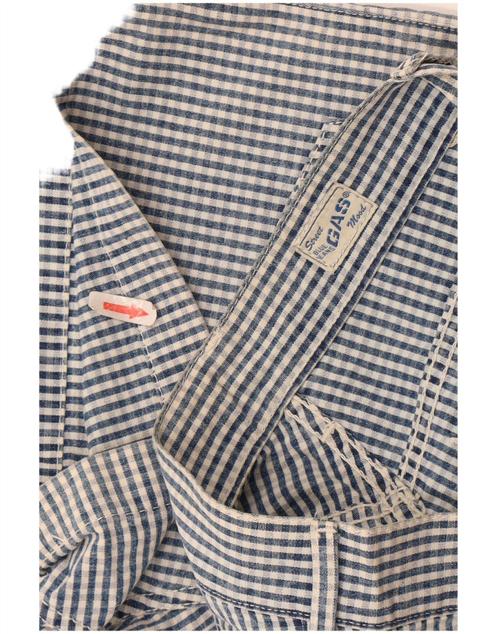 Gas Kvinder Casual Shorts W28 Medium Blue Gingham Cotton