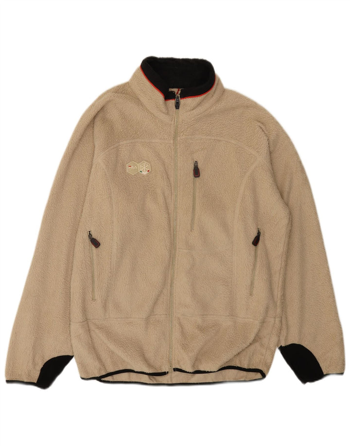 Fila Herre Fleecejakke UK 40 Stor Beige Colourblock Polyester