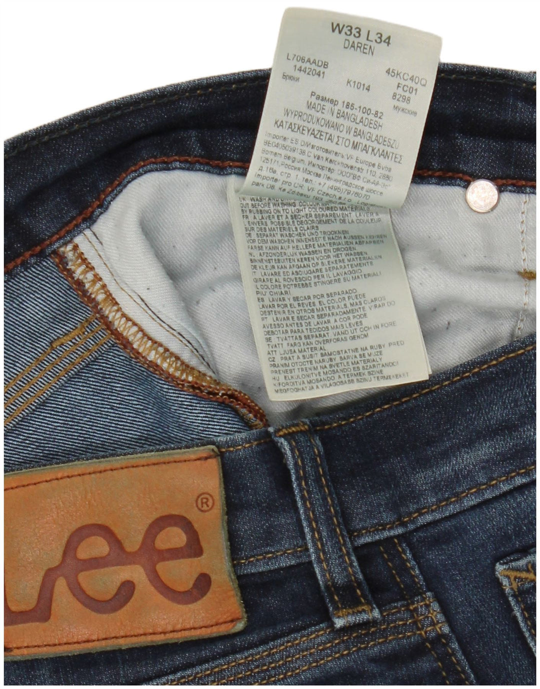 Lee Herre Daren Slim Jeans W33 L31 Blå Bomuld