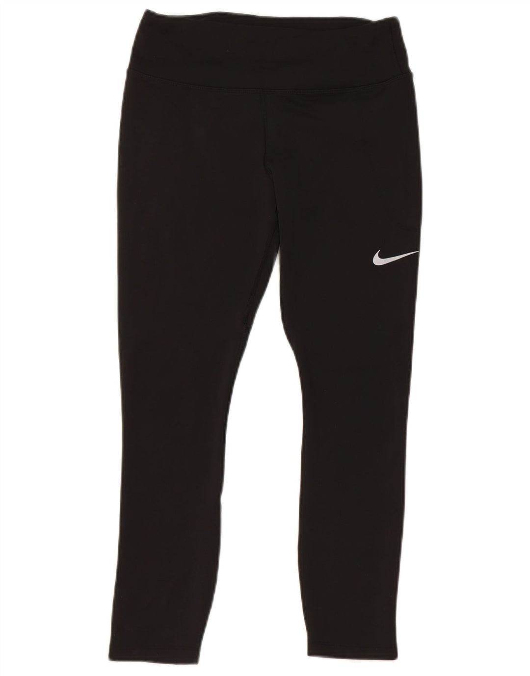 Nike Womens Dri Fit Crop Leggings UK 10 Small Black Polyester