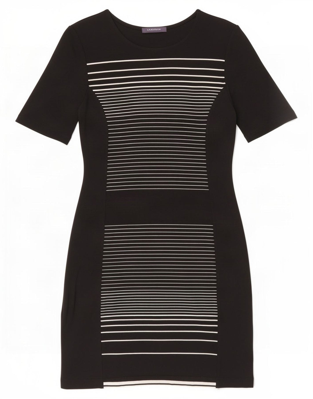 Marks & Spencer Kvinders Skede Kjole UK 14 Medium Sort Stribet