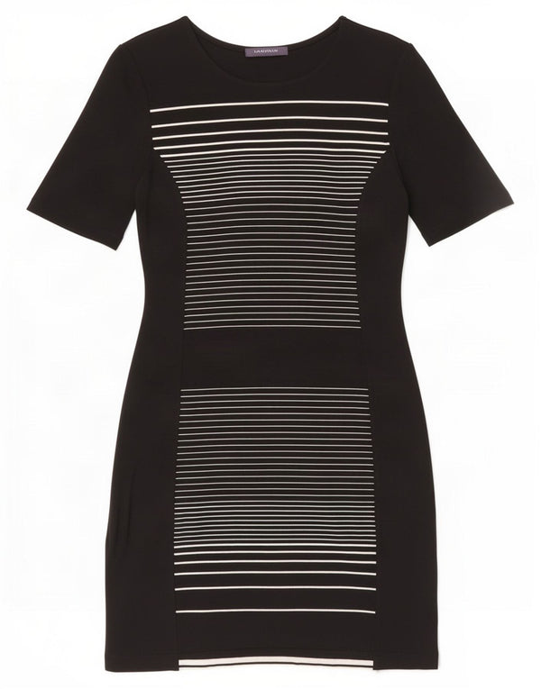 Marks & Spencer Kvinders Skede Kjole UK 14 Medium Sort Stribet