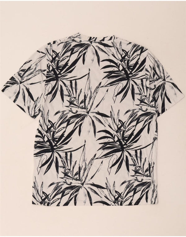 Jack & Jones Herre T-shirt Top Stor hvid blomstret bomuld