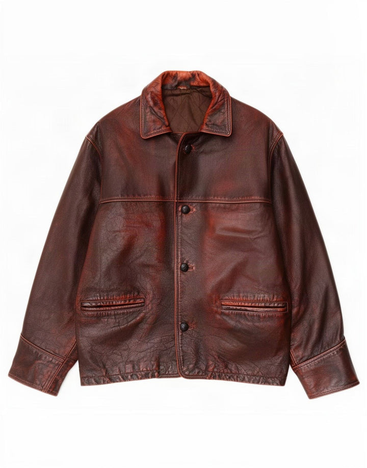 Vintage herre læderjakke IT 52 XL Brun