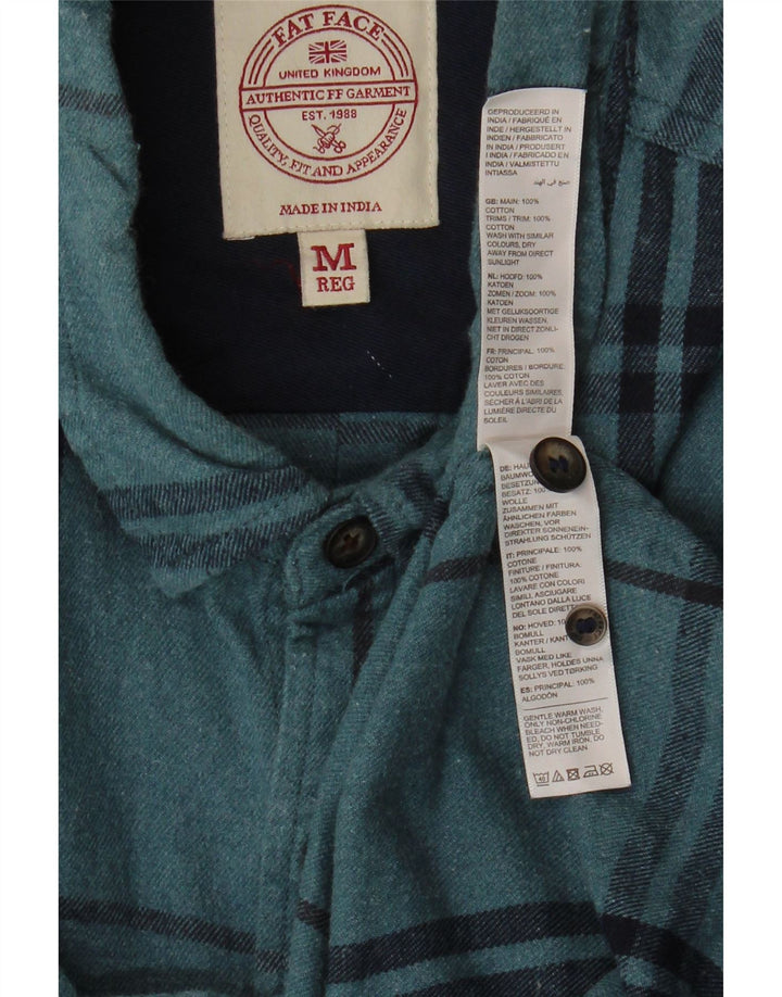 Fat Face Herre Flanellskjorte Medium Blå Plaid Bomuld
