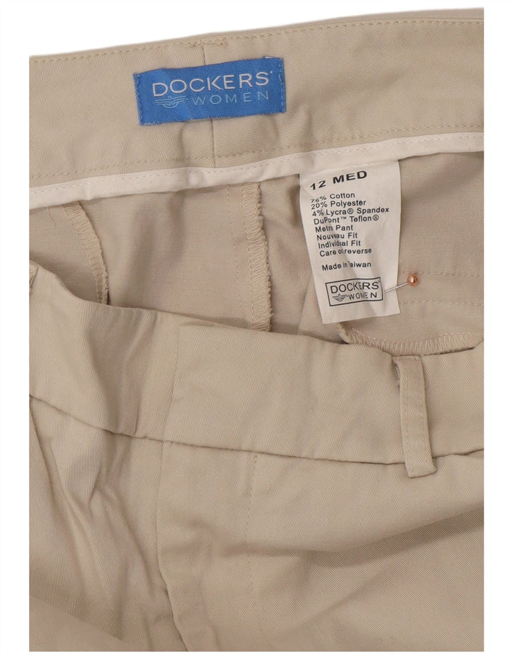 DOCKERS Lige fritidsbukser til kvinder US 12 Large W30 L30 Beige Bomuld