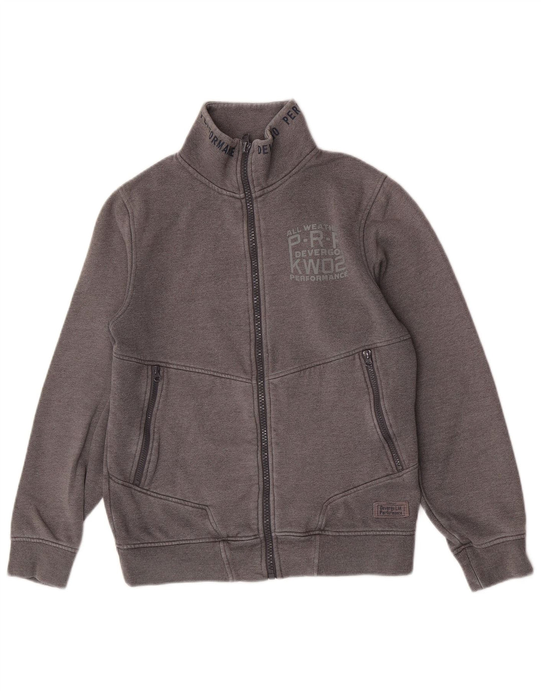 Vintage træningsdragt til mænd, topjakke, mellemgrå bomuld