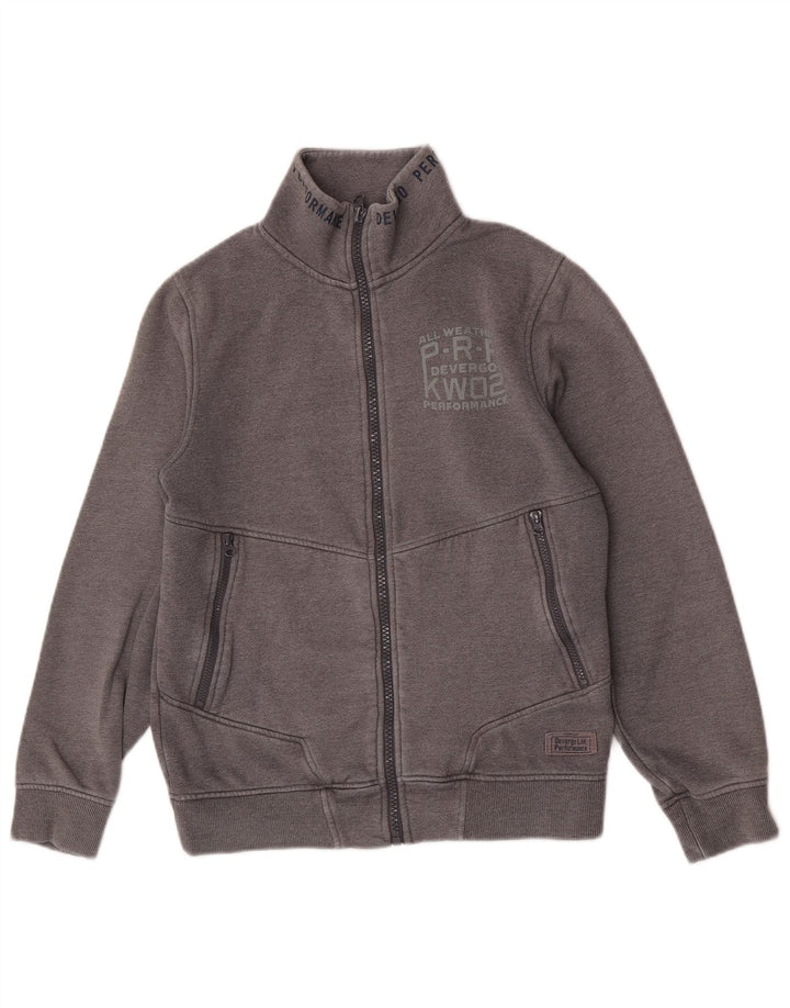 Vintage træningsdragt til mænd, topjakke, mellemgrå bomuld