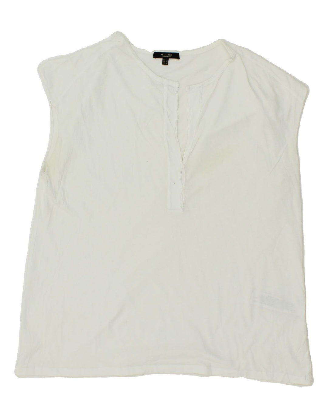 MASSIMO DUTTI Womens Sleeveless Blouse Top UK 14 Medium White Cotton Vintage Massimo Dutti and Second-Hand Massimo Dutti from Messina Hembry 