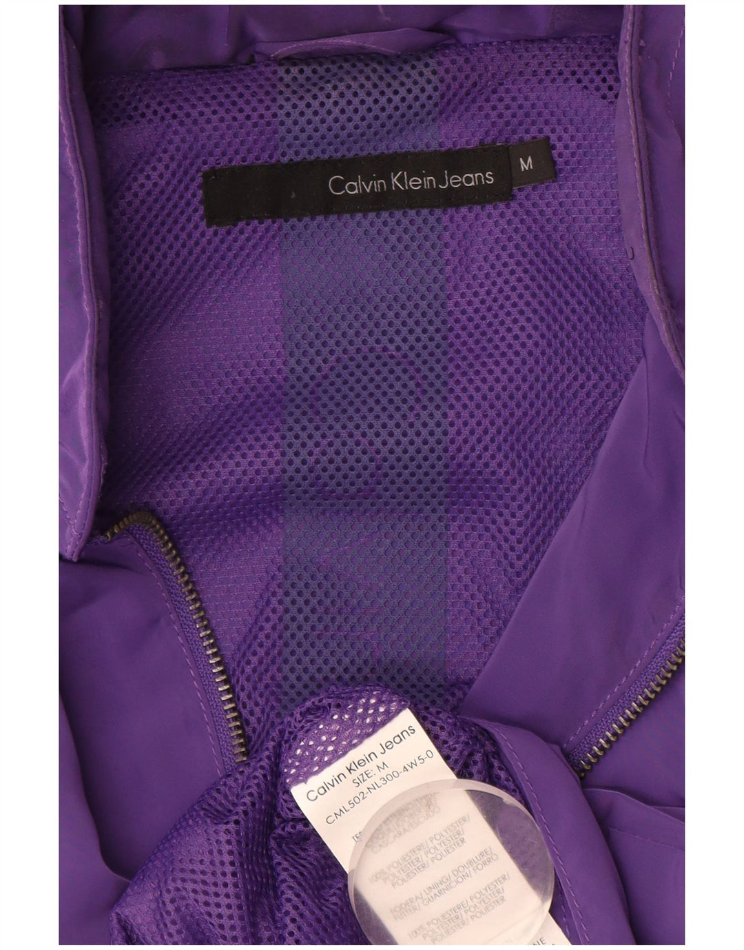 Calvin Klein Jeans Graphic Bomber Jacket til kvinder UK 14 Medium Purple