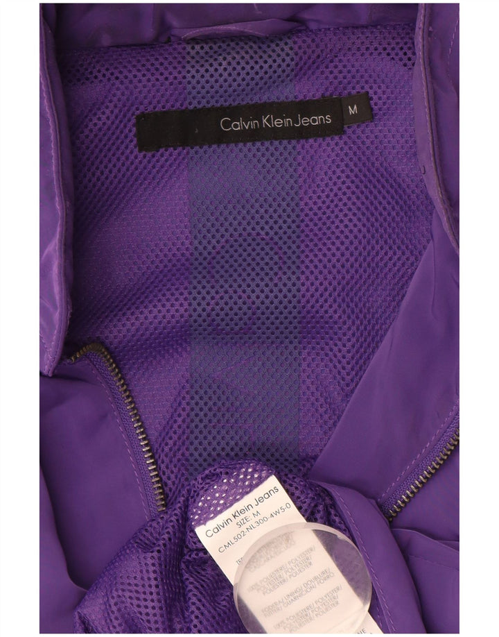 Calvin Klein Jeans Graphic Bomber Jacket til kvinder UK 14 Medium Purple