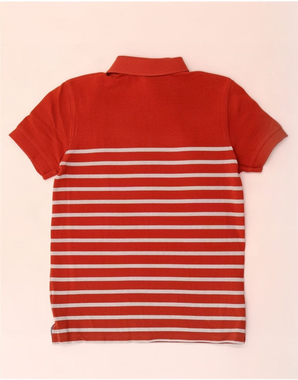 Tommy Hilfiger Herre Custom Fit Polo Shirt Medium Orange Stribet Bomuld