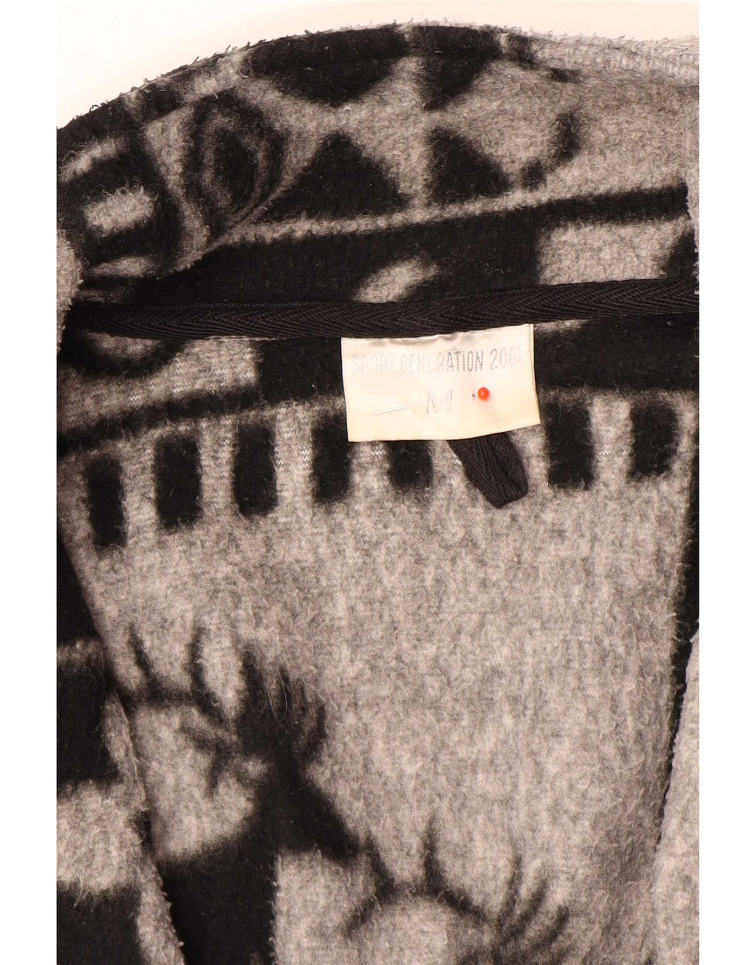 Vintage fleecejakke til mænd UK 38 Medium Grey Fair Isle