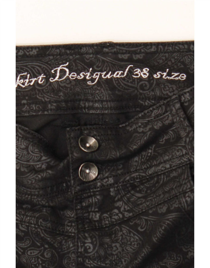 Desigual Pencil Nederdel til kvinder EU 38 Medium W28 Sort Paisley