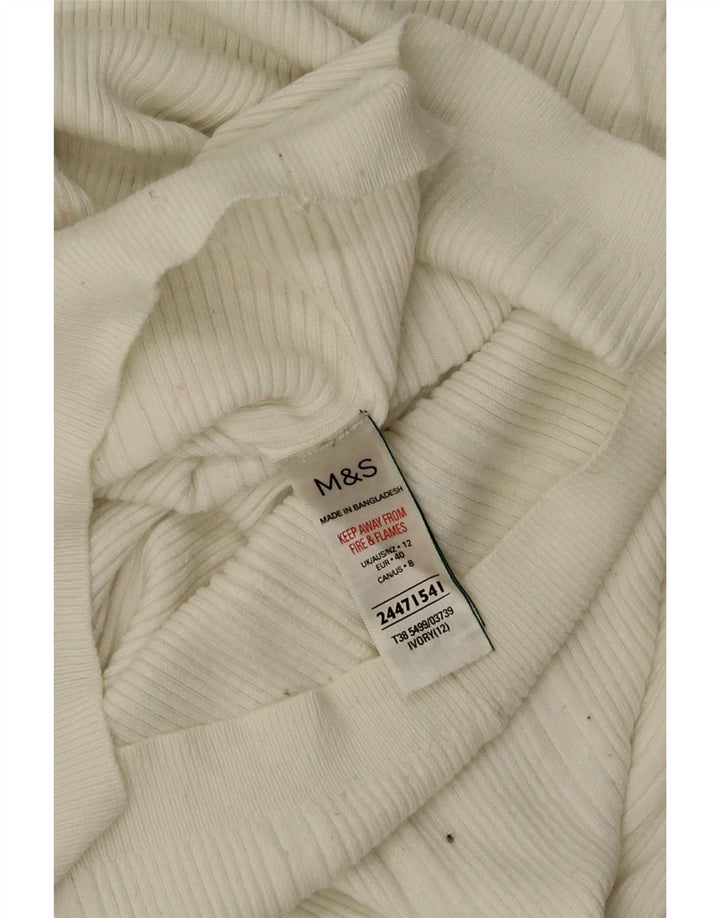Marks & Spencer Dame Rullehalstrøje UK 12 Medium Off White
