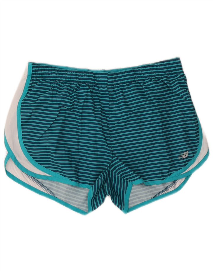 NEW BALANCE Sportsshorts til kvinder UK 14 Mellem marineblå stribet