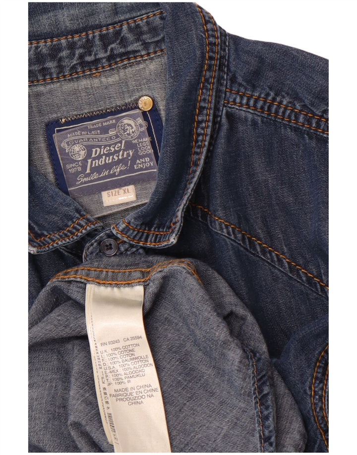 DIESEL Herre Denim Shirt XL Blå Bomuld