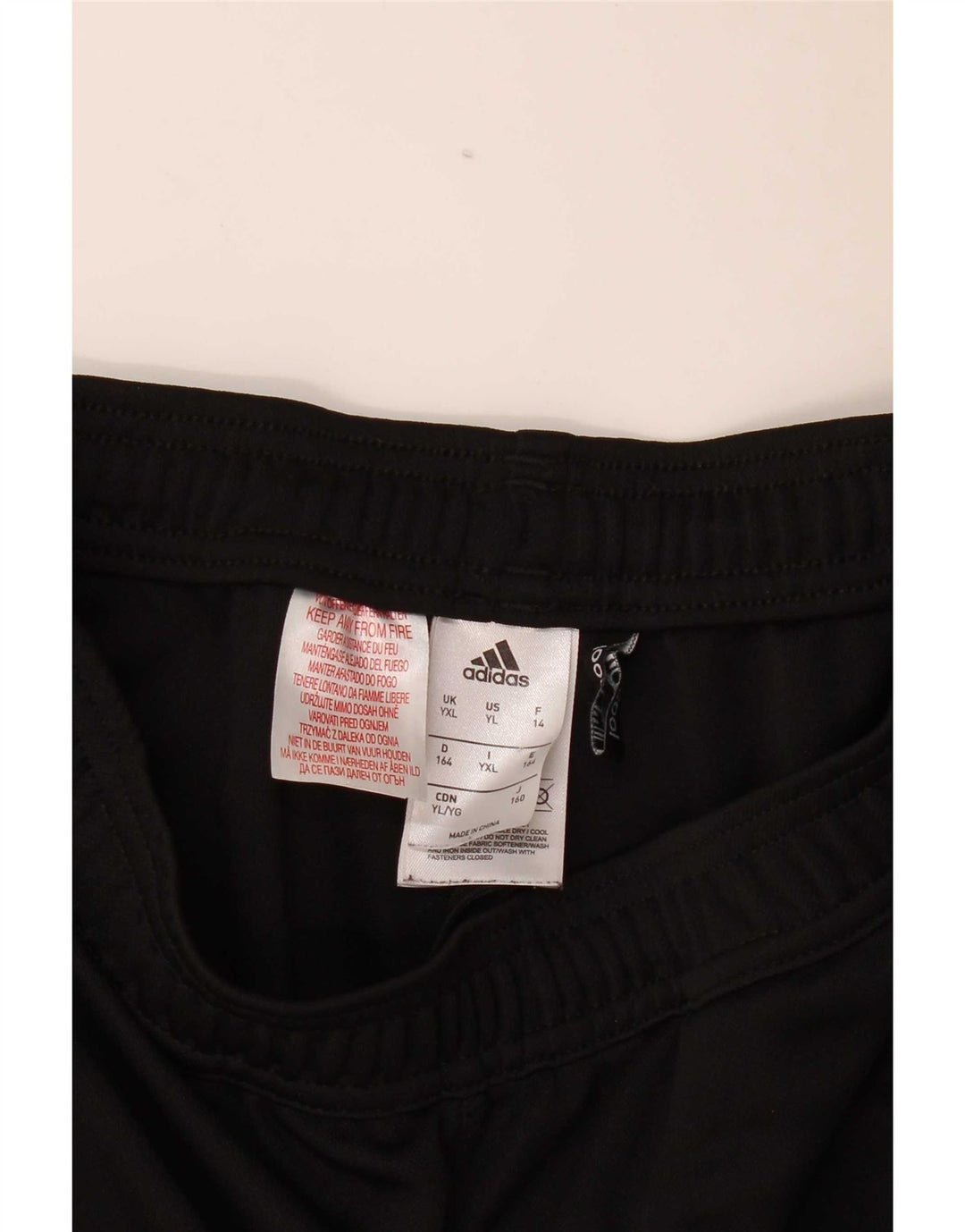 Adidas drenge Climacool træningsdragt bukser 13-14 år XL sort polyester