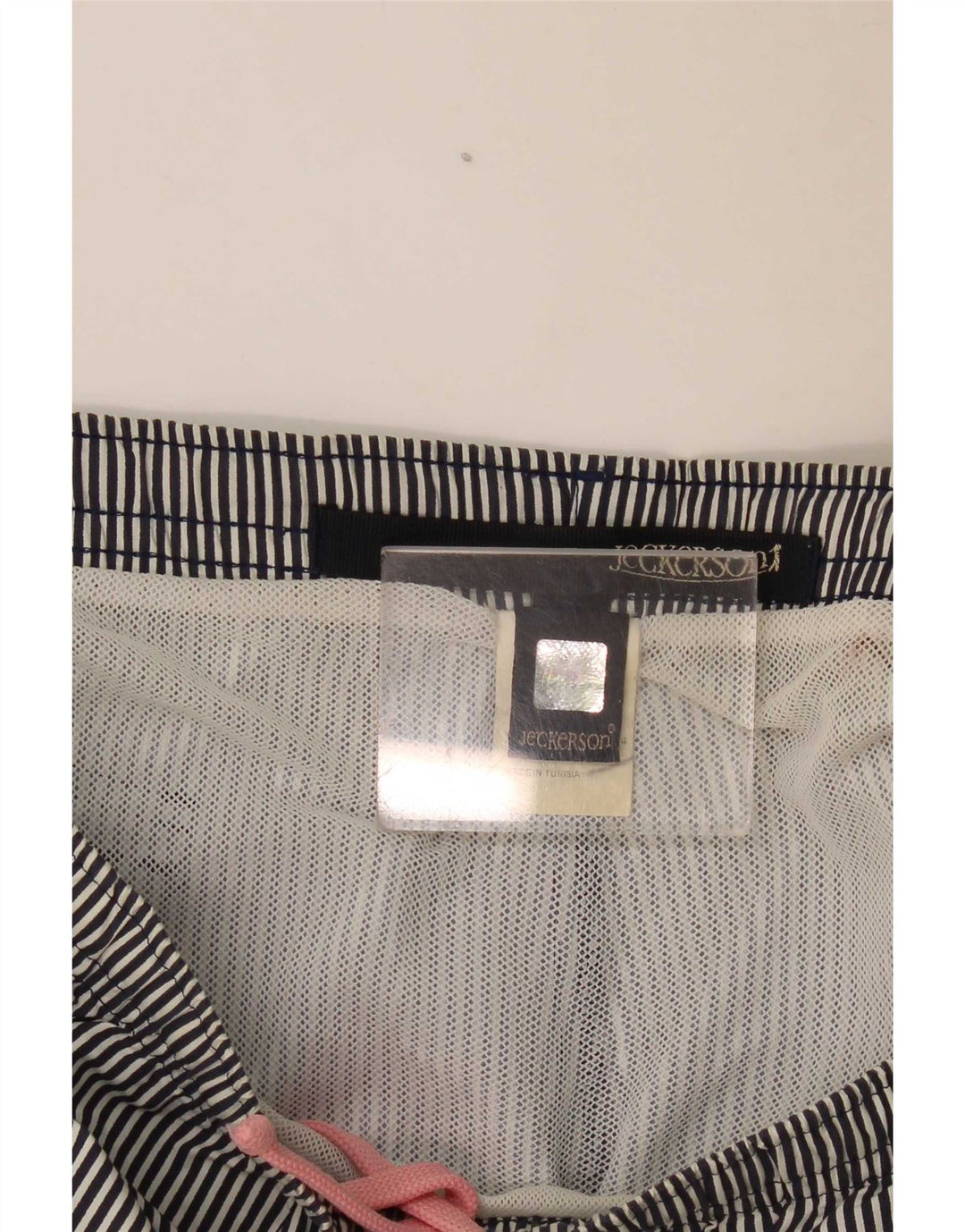 Jeckerson Badeshorts til mænd store marineblå nålestribet polyester