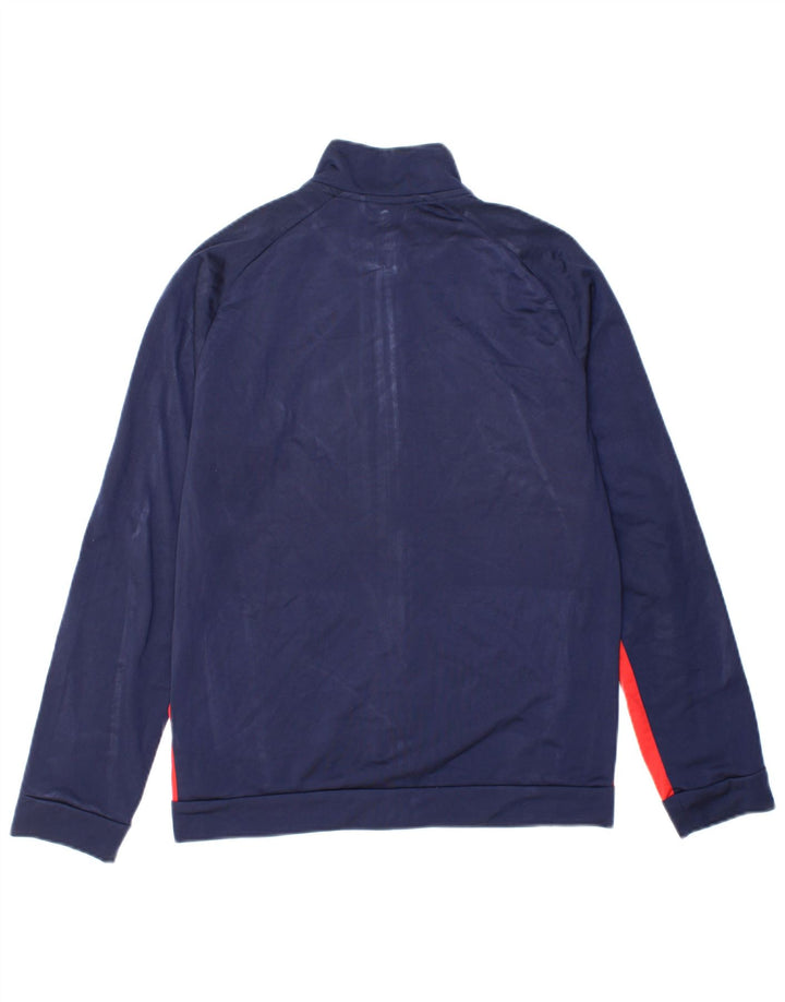 PUMA Boys Graphic Tracksuit Top Jacket 13-14 Years Navy Blue Colourblock