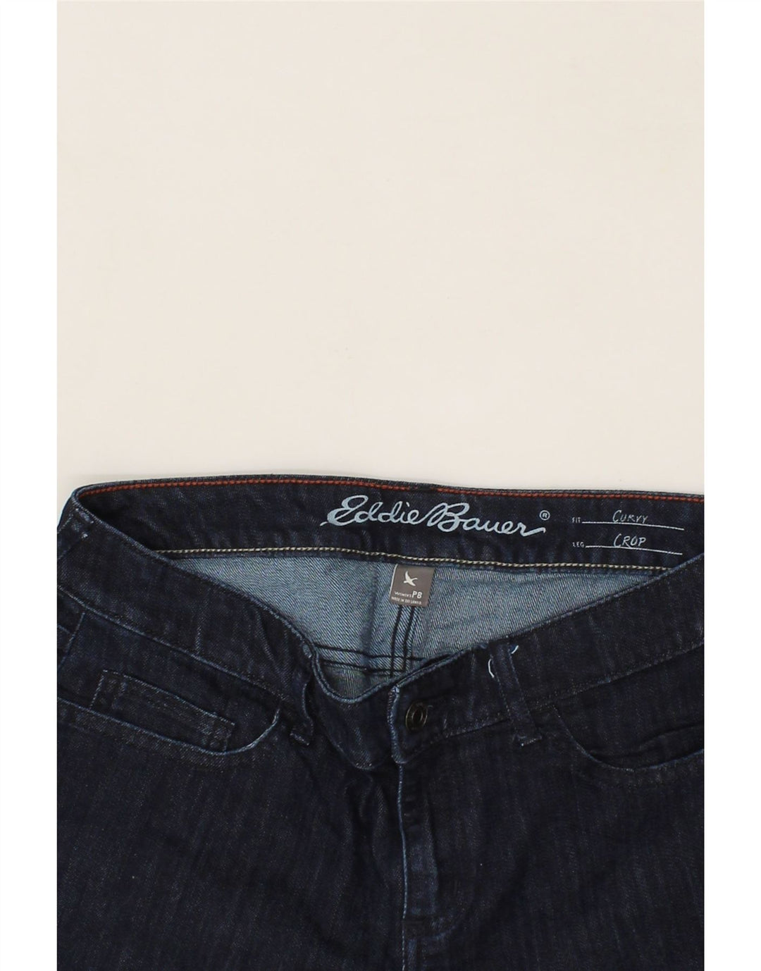 EDDIE BAUER Womens Curvy Cropped Jeans US 8 Medium W30 L22 Navy Blue Vintage Eddie Bauer and Second-Hand Eddie Bauer from Messina Hembry 