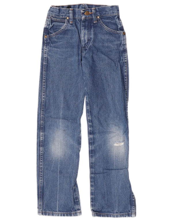 Wrangler Boys Distressed Straight Jeans 8-9 år W22 L25 Blå Bomuld