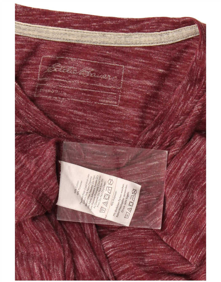 EDDIE BAUER Mens T-Shirt Top Large Burgundy Flecked Cotton Vintage Eddie Bauer and Second-Hand Eddie Bauer from Messina Hembry 
