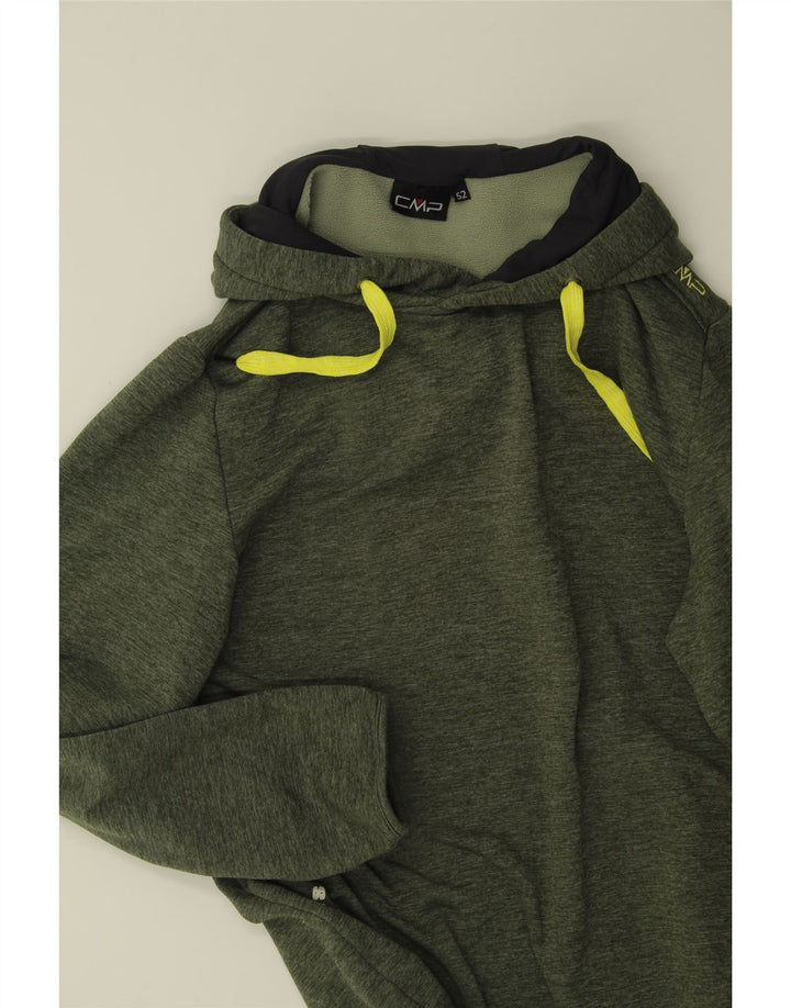 CMP Mens Graphic Hoodie Jumper IT 52 Large Green Flecked Polyester Vintage CMP and Second-Hand CMP from Messina Hembry 