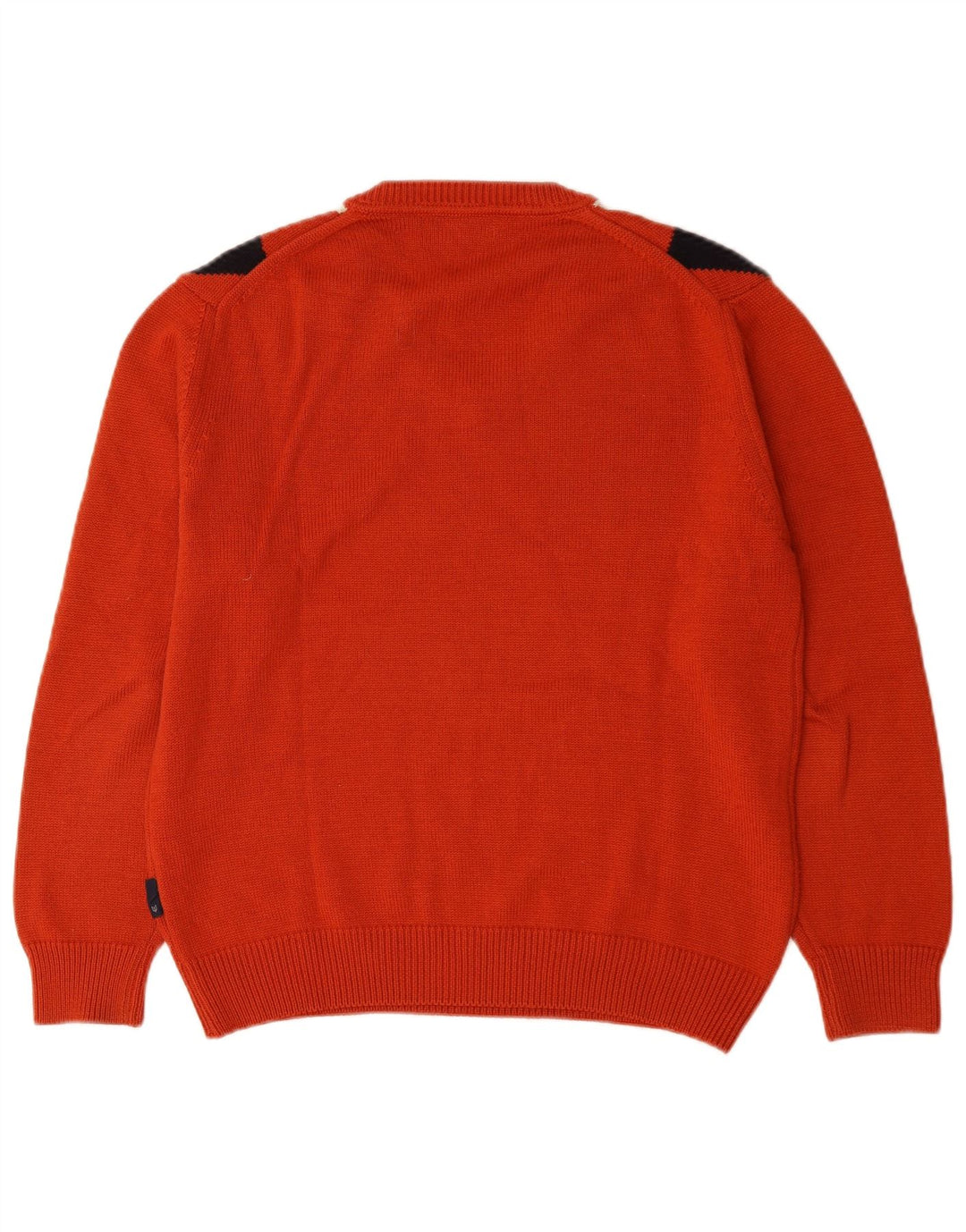 Re Del Mare Herre V-hals sweater Medium Orange Argyle/Diamond Wool