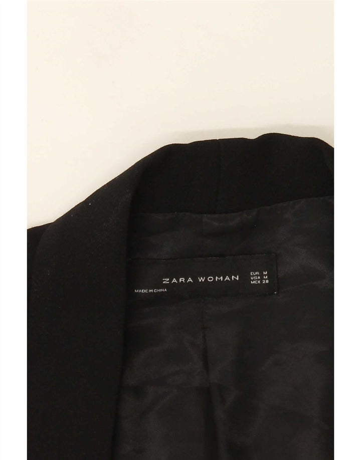 Zara Dame 3/4 ærmet åben blazerjakke UK 14 Medium Sort
