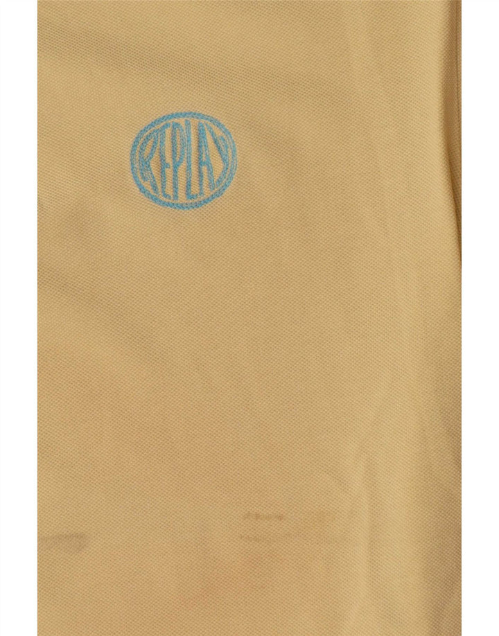 Replay Herre Polo Shirt Stor Gul Bomuld