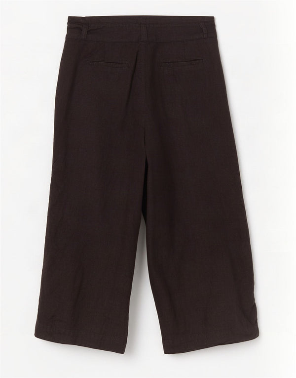 Fat Face Dame Capri Bukser UK 14 Large W34 L23 Black Linen