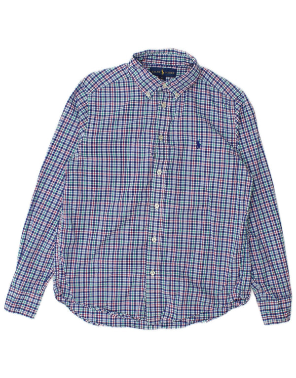 Ralph Lauren drengeskjorte 13-14 år blå Gingham bomuld