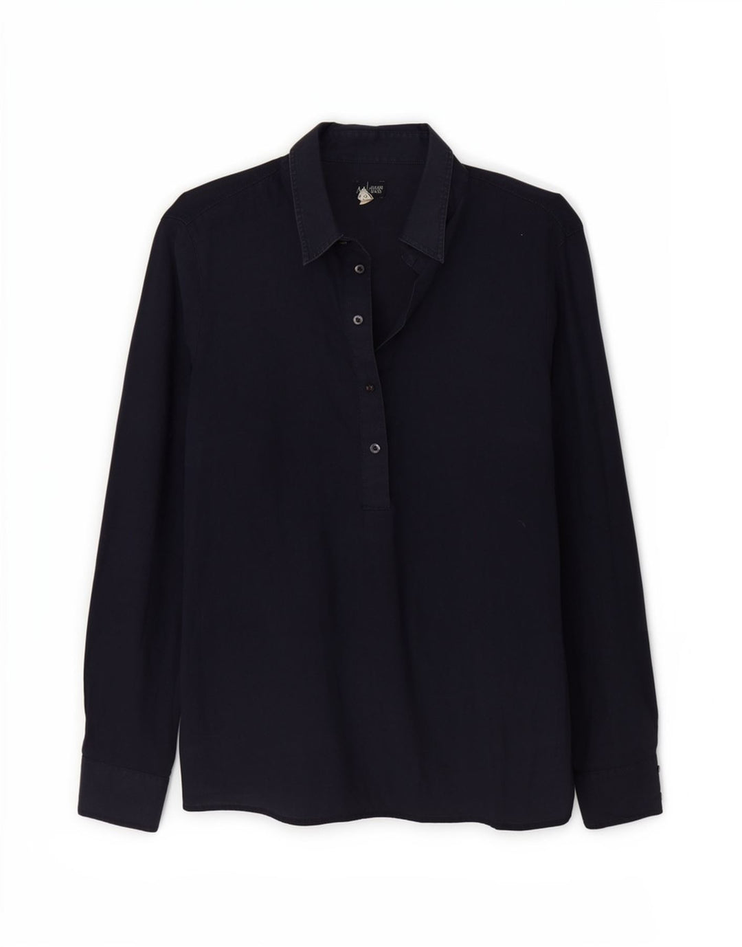 Armani Jeans Dame Pullover Shirt IT 42 Medium Navy Blue Linen