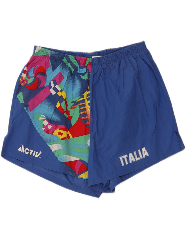 ACTIVE Mens Italia Graphic Swimming Shorts 2XL  Blue Geometric
