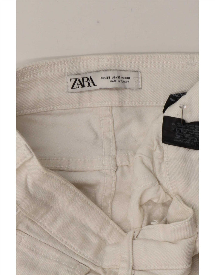 Zara Mens Distressed Slim Jeans EU 38 Small W30 L27 White Bomuld