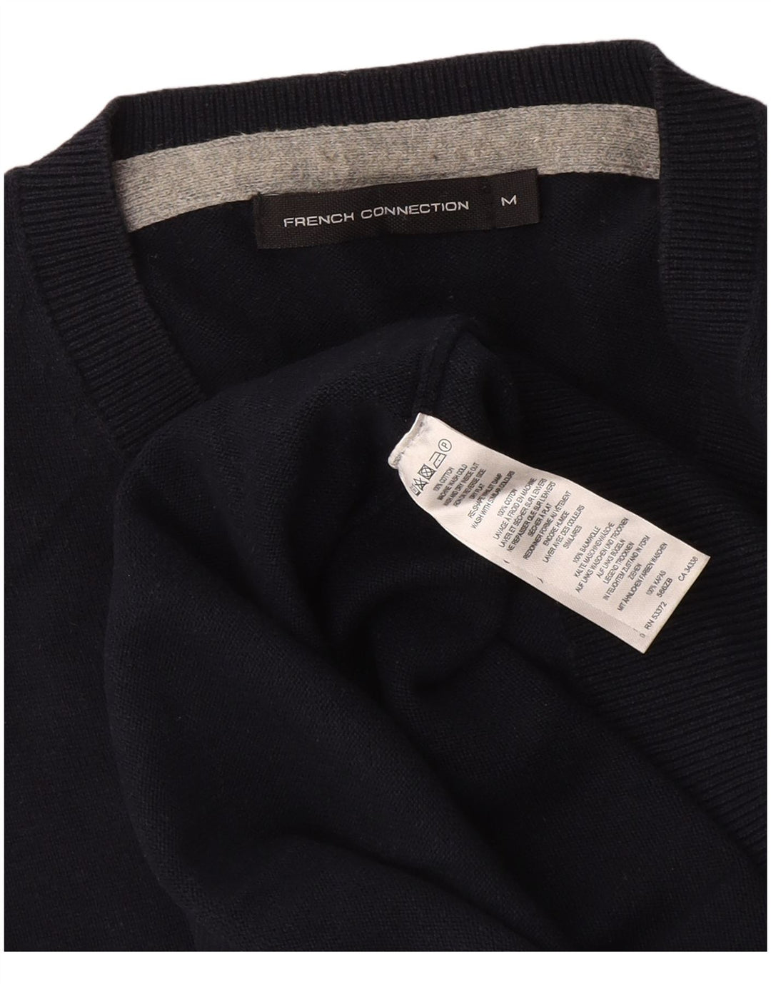 French Connection Herre V-hals sweater Medium Marineblå Bomuld