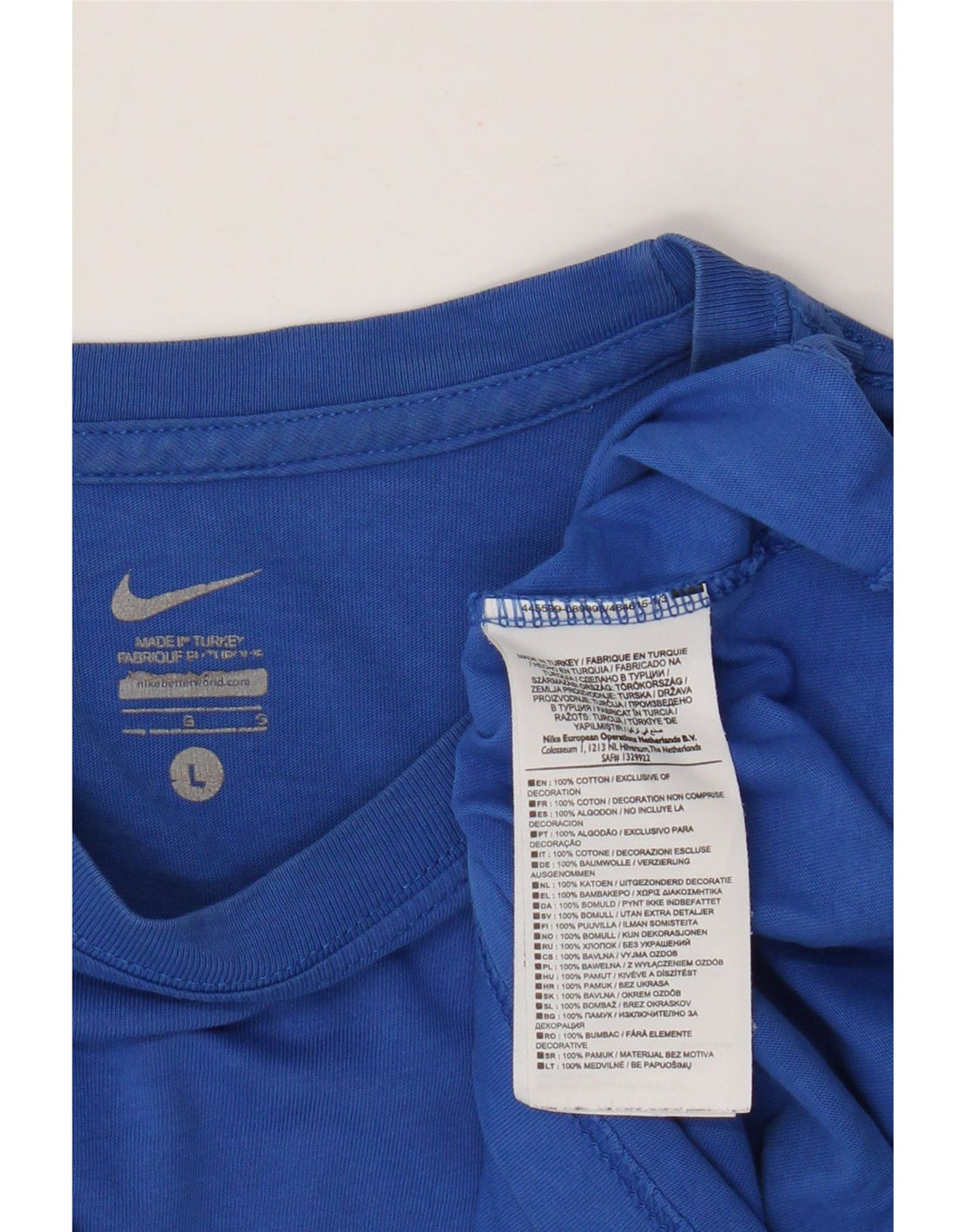 Nike Herre HELLAS VERONA T-Shirt Top Stor Blå Bomuld