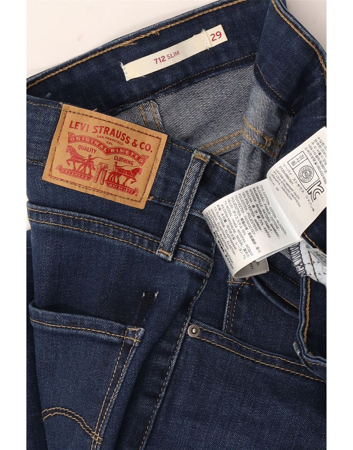 Levi's Dame 712 Slim Jeans W29 L28 Blå Bomuld