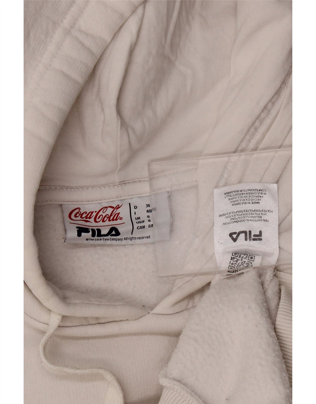 Fila Coca-Cola grafisk hættetrøje til mænd, lille hvid