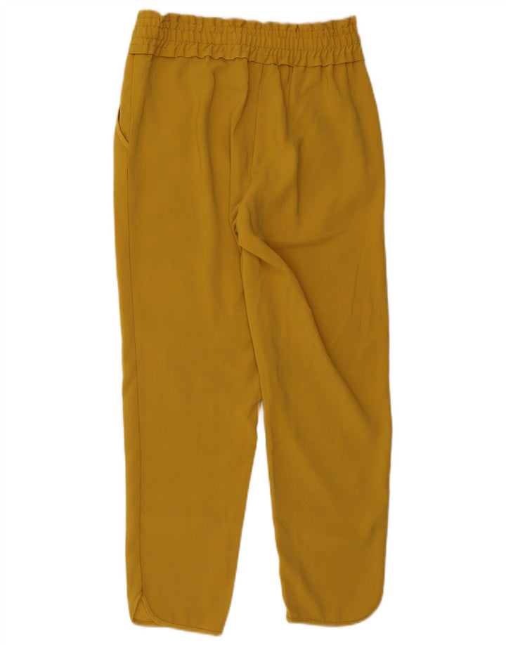 ZARA koniske cropped bukser til kvinder Small W26 L25 gul polyester