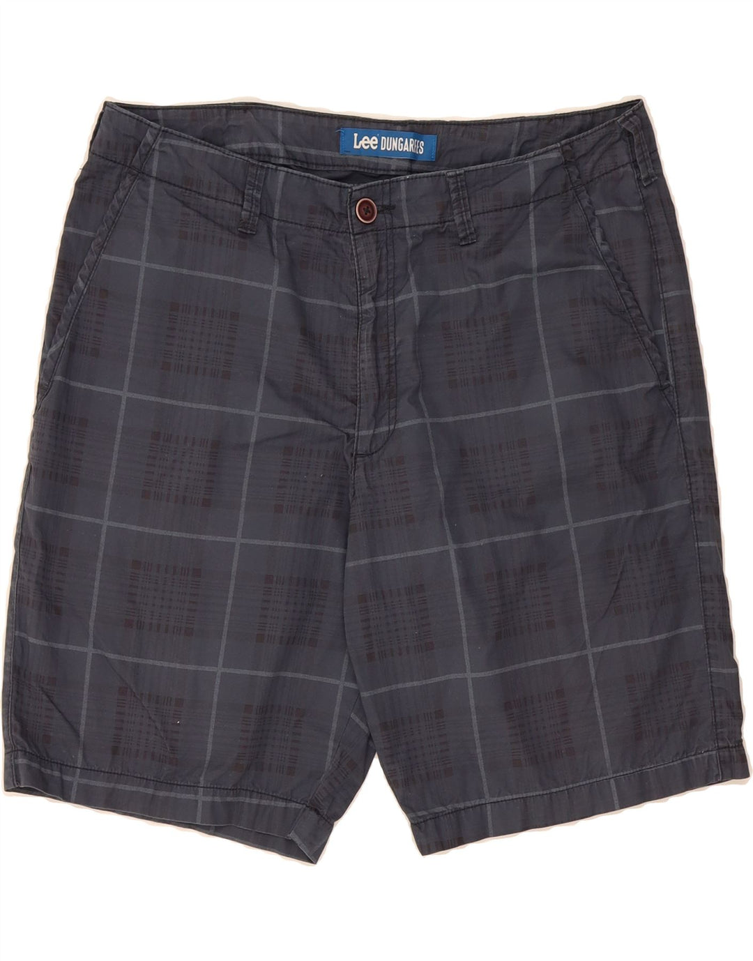 LEE Mens Dungarees Chino Shorts W36 Large Navy Blue Check Cotton Vintage Lee and Second-Hand Lee from Messina Hembry 