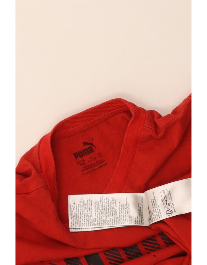 Puma drenge grafisk t-shirt top 11-12 år rød bomuld
