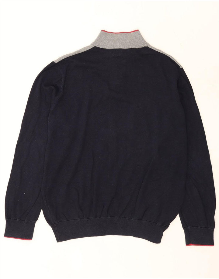 Marks & Spencer Herre Blue Harbor Zip Neck Jumper Sweater XL Navy Blue