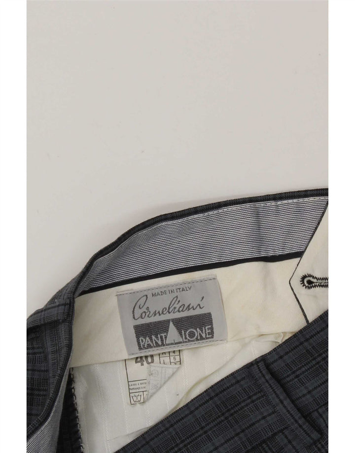 Corneliani Herre Pegged Suit Bukser IT 46 Small W30 L30 Blue Check