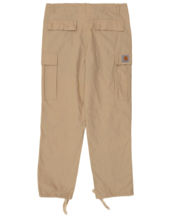 Carhartt Herre Straight Cargo Bukser Medium W34 L29 Beige Bomuld