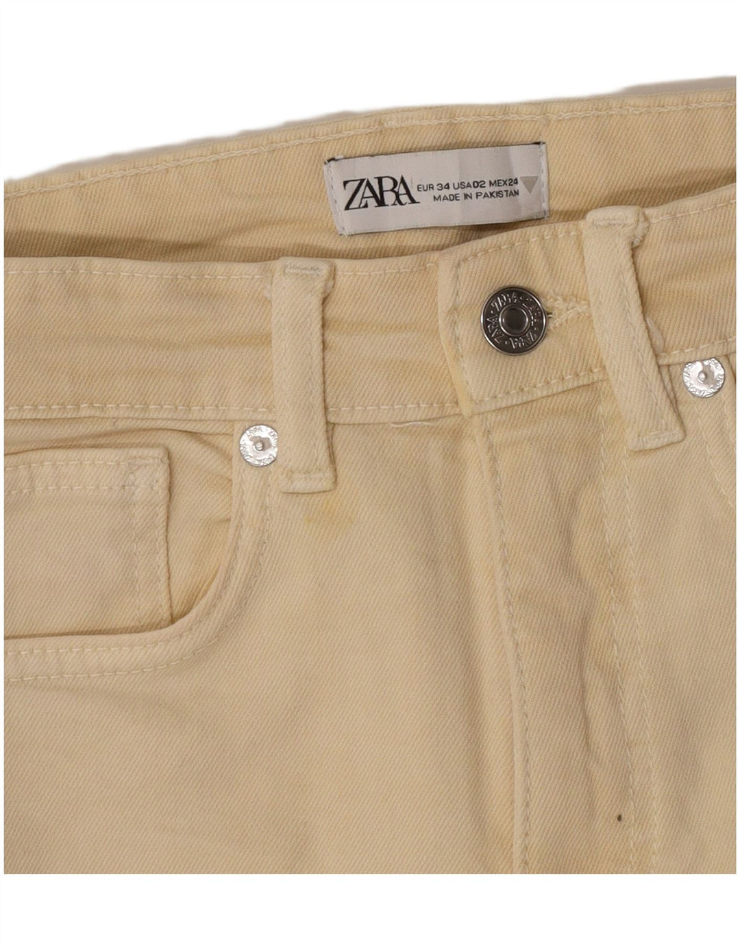 Zara Dame Bootcut Jeans EU 34 2XS W24 L24 Beige