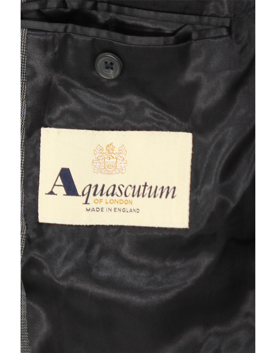 AQUASCUTUM Herre 3-knaps blazerjakke UK 48 4XL Grå ternet uld
